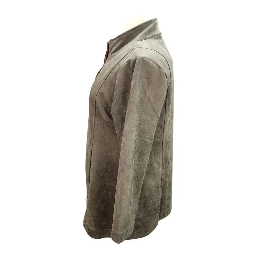NWT Simply Noelle Jacket Blazer Women L/XL 12-14 Green Orange Faux Suede Militar - Picture 6 of 16